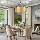 Metal Drum Farmhouse Chandeliers For Dining Room 22 In Rustic Vintage Bronzis   