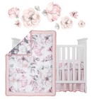 Lambs   Ivy Signature Botanical Baby Watercolor Floral 4-piece Crib Bedding Set