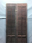 Antique Wood 19x56 Louvered Interior Window Half Bi Fold Shutters Old 348-25b