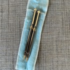 Vintage Tiffany   Co Silver Gold Pen Pencil Set Monogrammed   Bag   Box  Promo 