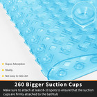 Non Slip Bath Mat  Super Strong Suction Cups 34 5 x15 5 long Tub Mat With Drain