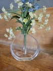 Mcm Vintage Lucite Round Bud Vase Clear Acrylic Single Hole Mid Century Modern