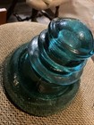 Hemingray No 1 Provo Type Insulator  Teal Heavy Large Rare Htf