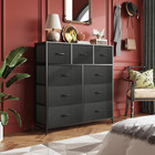 Tall Dresser For Bedroom  9 Drawer Chest Of Drawers  Charcoal Black
