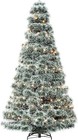 Snow Christmas Tree Flocked Artificial Prelit Artificial Hinged Spruce Xmas Tree