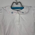 Vintage Oshkosh Bgosh Toddler Girls White Embroidered Floral Polo Shirt 2t Usa