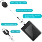 2 Pack Badge Holders  Vertical Pu Leather Id Badge Card Holder With Detachable