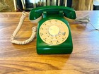 Vintage Western Electric Working Rotary Dial Phone  Green And Tan Telephone