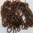 Facet Dark Brown Vintage Antique Czech Facet Glass Seed Beads Three Mini Hanks