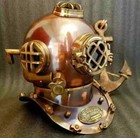 18  Antique Finish Us Navy Brass Divers Diving Helmet Mark V Deep Sea Scuba Gift