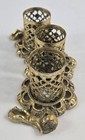 Vtg Gold-tone Metal Filigree W cherub Accents Lipstick Holder Vanity