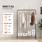 Clothes Rack Heavy Duty Clothing Garment Rack With Hanging Rod Bedroom