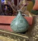 Vintage Signed Korean 4    Celadon Jubyeong Vase   damage 