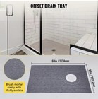 Vevor Shower Pan Kit 38x60 Complete Waterproof Tile Base W  Offset Drain   Curbs