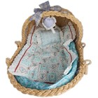 American Girl Bitty Baby Wicker Moses Lullaby Basket With Ag Bedding Items Euc  