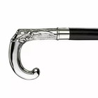 Brass Silver Polish Designer Handle Black Wooden Walking Cane Vintage Stick