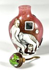 Vintage Chinese Erotic Scene High-relief Carved Overlay Snuff Bottle