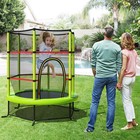 55 Inch Kids Recreational Trampoline Bouncing Jumping Mat With Enclosure Net-gre