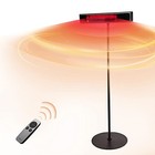 East Oak Patio Heater Electric 1500w Standing Outdoor Heaters Sph22001 - Black