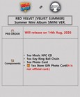 Red Velvet  velvet Summer  Mini Album Smini Ver nfc Cd key Ring photo Card gift