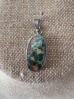 Native American Turquoise Raw Stone In Sterling Silver Approximately 2 Inches
