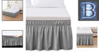 Machine Washable Ruffled Bed Skirt - 16-inch Drop For Under-bed Storage  Grey