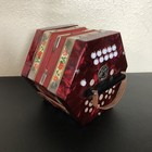 Vintage Scholer Concertina Red Marble Pearl Accordion Musical Instrument German