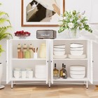 Buffet Cabinet W  Storage Kitchen Sideboard Cabinet For Dining Room Black  White