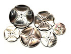 Vintage Lot Of 6 Carved Flower Smokey Mop Buttons - 7 8  To 1-3 4   f35 