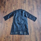Embroidered Organza Black Top Shirt Kurti Cotton Lined Size Medium
