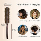 Small Boar   Nylon Round Brush For Blow Out With Comb   Cleaner