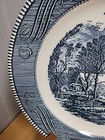 Vintage Currier   Ives usa  10 5 8 Dia  Old Mill Blue Scene Dinner Plate  Read 