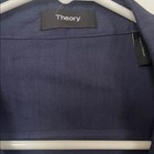 Theory Women s Large Linen Blend Dark Blue Versatile Lightweight Blazer