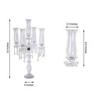 32  Clear 5 Arm Crystal Glass Candelabra Hurricane Taper Candle Holder