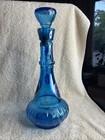 Vintage Mcgill Canadian Whiskey Blue Glass Genie Bottle Decanter 13  Liquor