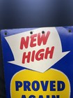 1954 Sun Oil Company New High Proved Again Lethal Cardboard Poster Sign Original