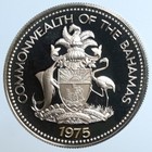 1975 Bahamas - 1 Dollar - Conch Shel -  5 Oz Proof Sterling Silver - Beauty 
