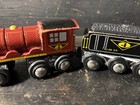 Toys R Us Wooden Railway  4 Red Steam Engine Tender Tru-08-rr Brio Thomas Compat