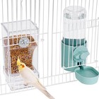 No Mess Bird Feeder Water Dispenser Set For Cage Parakeet Budgie Canary