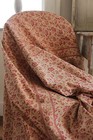 Fabric Antique French Floral Chintz W  Border Jouy Red Print Cotton Textile 1830