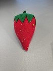 Large Strawberry W   seeds   Pin Cushion  Hand Made Wool Red   Green Read
