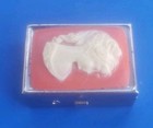 Vintage Silver Tone Pill Box With Cameo