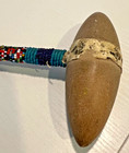 Antique Plains Native American Indian Stone Navajo Az Tomahawk 11  Weapon Beaded