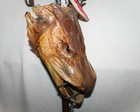 Vtg Muskie Deer Antler Cane Jr Charlie Taxidermy Walking Stick American Folk Art