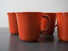 Corning Glass Coffee Mugs Cups Burnt Orange Milkglass Set Of 7 D Handle Vintage