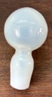 Victorian White Opaline Glass Perfume Bottle Brass Trim Stopper 8    Scent Bottle