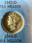 Vintage Mercury Dime Ww2 Coin Collection In Book Free Shipping Estate Sale Find