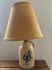 Vintage Cape Cod Stoneware Salt Glaze Jug Lamp Art Pottery Floral Stamped