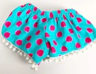 Snapperrock Girls Swim Shorts Size 2  Upf50  Wooden Bead Lightweight Pompom Trim