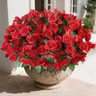 Bundles Artificial Roses For Front Door Outdoor Decor  Realistic Fake 8 Red